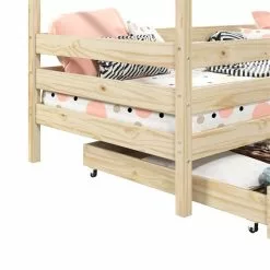 IDIMEX Hausbett ENA 90 X 200 Cm Mit Rausfallschutz Und Zwei Schubladen In Natur -Sideboards Verkäufe 71380 4