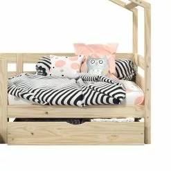 IDIMEX Hausbett ENA 90 X 200 Cm Mit Rausfallschutz Und Zwei Schubladen In Natur -Sideboards Verkäufe 71380 5