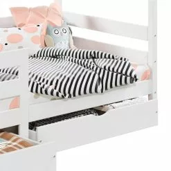 IDIMEX Hausbett ENA 90 X 200 Cm Mit Rausfallschutz Und Zwei Schubladen In Weiß -Sideboards Verkäufe 71381 6