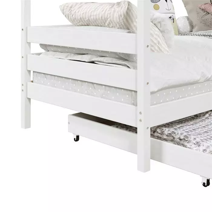 IDIMEX Hausbett CLIA In 90 X 200 Cm Aus Massiver Kiefer Mit 2 Schubladen In Weiß 5 IDIMEX Hausbett CLIA In 90 X 200 Cm Aus Massiver Kiefer Mit 2 Schubladen In Weiß – Bild 5