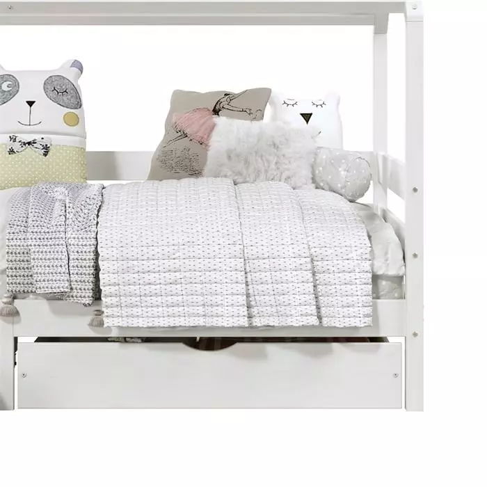 IDIMEX Hausbett CLIA In 90 X 200 Cm Aus Massiver Kiefer Mit 2 Schubladen In Weiß 6 IDIMEX Hausbett CLIA In 90 X 200 Cm Aus Massiver Kiefer Mit 2 Schubladen In Weiß – Bild 6