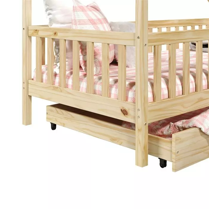 IDIMEX Hausbett ALVA In 90 X 200 Cm Aus Massiver Kiefer Mit Schubladen In Natur 5 IDIMEX Hausbett ALVA In 90 X 200 Cm Aus Massiver Kiefer Mit Schubladen In Natur – Bild 5