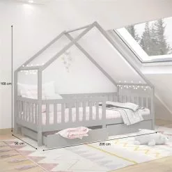 IDIMEX Hausbett ALVA In 90 X 200 Cm Aus Massiver Kiefer Mit Schubladen In Grau -Sideboards Verkäufe 71402 AC2