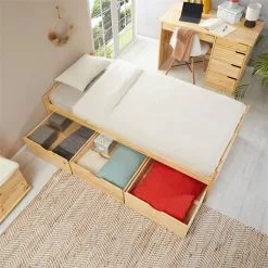 IDIMEX Bett Mit Stauraum MIA 90x190 Cm, Kiefer Natur/weiß -Sideboards Verkäufe 7142 AC4