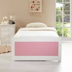 IDIMEX Bett Mit Stauraum MIA 90x200 Cm, Kiefer In Weiß/rosa -Sideboards Verkäufe 7144 AC1