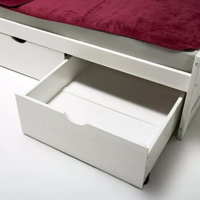 IDIMEX Bett Mit Stauraum MIA 90x200 Cm, Kiefer In Weiß 3 IDIMEX Bett Mit Stauraum MIA 90x200 Cm, Kiefer In Weiß – Bild 3