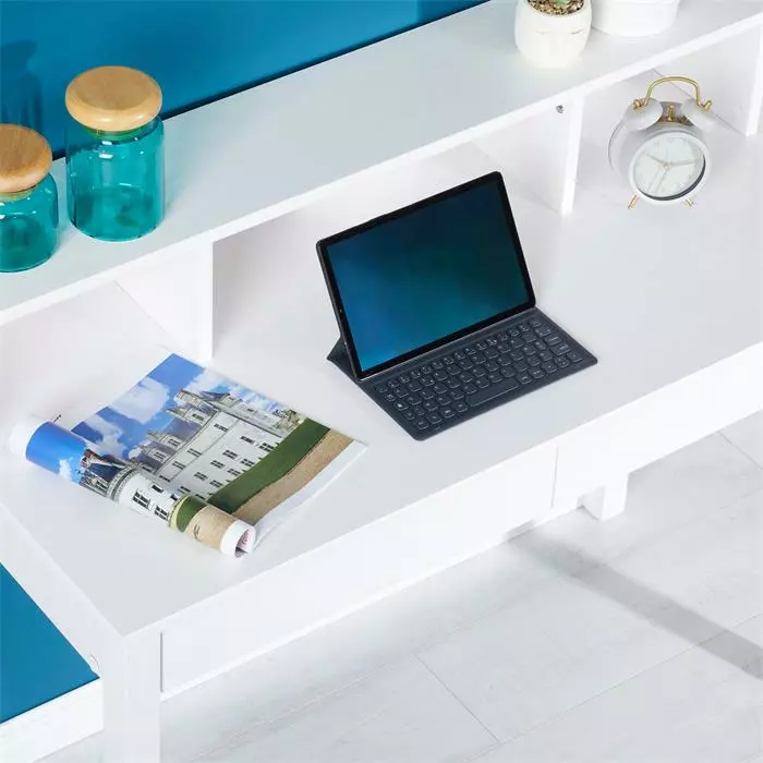 IDIMEX Sekretär LENNOX Mit 3 Nischen Und 2 Schubladen In Weiß 4 IDIMEX Sekretär LENNOX Mit 3 Nischen Und 2 Schubladen In Weiß – Bild 4