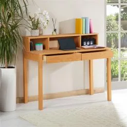 IDIMEX Schreibtisch LENNOX Mit 3 Nischen Und 2 Schubladen In Braun -Sideboards Verkäufe 7202 AC2