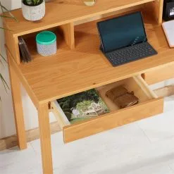 IDIMEX Schreibtisch LENNOX Mit 3 Nischen Und 2 Schubladen In Braun -Sideboards Verkäufe 7202 AC3