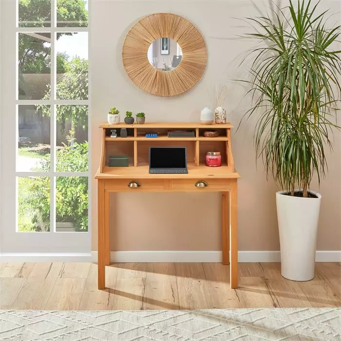 IDIMEX Sekretär MARLENE Mit 2 Schubladen Und 6 Fächer Gebeizt 2 IDIMEX Sekretär MARLENE Mit 2 Schubladen Und 6 Fächer Gebeizt – Bild 2