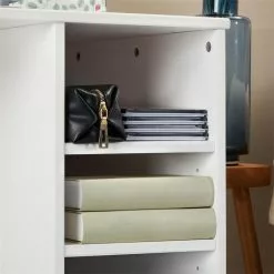 IDIMEX Schreibtisch LIAM Mit 3 Regalfächer Aus Kiefer Massiv In Weiß -Sideboards Verkäufe 7206 AC3