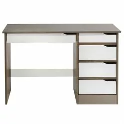 IDIMEX Schreibtisch HUGO In Kiefer Massiv In Taupe/weiß Mit 5 Schubladen -Sideboards Verkäufe 7208 4