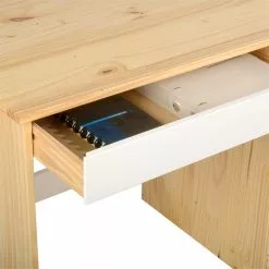 IDIMEX Schreibtisch HUGO In Kiefer Massiv In Natur/weiß Mit 5 Schubladen -Sideboards Verkäufe 7211 2