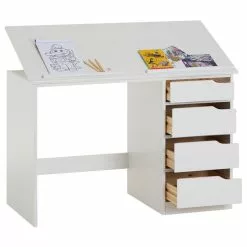 IDIMEX Kinderschreibtisch EMMA Aus Kiefer Massiv In Weiß, Neigungsverstellbar -Sideboards Verkäufe 7219 2