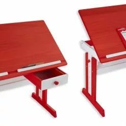 IDIMEX Kinderschreibtisch Weiß/rot FLEXI -Sideboards Verkäufe 7225 4