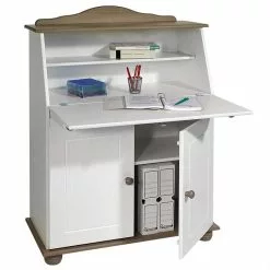 IDIMEX Sekretär DAVID COLMAR Taupe/weiß