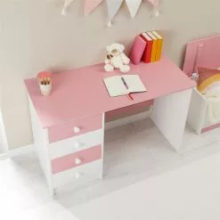 IDIMEX Schreibtisch ARNE Mit 4 Schubladen In Weiß/rosa -Sideboards Verkäufe 7241 AC3