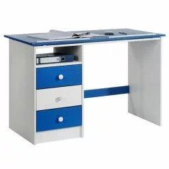 IDIMEX Kinderschreibtisch KEVIN Neigungsverstellbar Weiß/blau -Sideboards Verkäufe 7256 1 N1