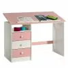 IDIMEX Kinderschreibtisch KEVIN Neigungsverstellbar Weiß/rosa
