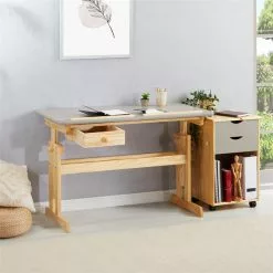 IDIMEX Kinderschreibtisch FLEXI Höhenverstellbar In Natur/grau -Sideboards Verkäufe 7266 AC3