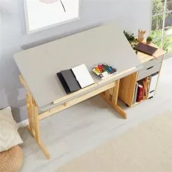 IDIMEX Kinderschreibtisch FLEXI Höhenverstellbar In Natur/grau -Sideboards Verkäufe 7266 AC4