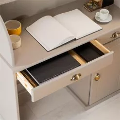 IDIMEX Sekretär TOM Mit 2 Schubladen, Rollladen Und 1 Tür Aus Massiver Kiefer In Grau -Sideboards Verkäufe 7277 AC5