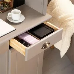 IDIMEX Sekretär TOM Mit 2 Schubladen, Rollladen Und 1 Tür Aus Massiver Kiefer In Grau -Sideboards Verkäufe 7277 AC6