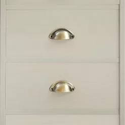 IDIMEX Schreibtisch LANA Aus Kiefer In Grau Mit 5 Schubladen Und Muschelgriffen -Sideboards Verkäufe 7280 AC6