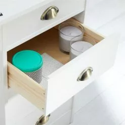 IDIMEX Schreibtisch LANA Aus Kiefer In Weiß Mit 5 Schubladen Und Muschelgriffen -Sideboards Verkäufe 7281 AC5