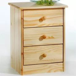 IDIMEX Nachttisch RONDO Mit 3 Schubladen, Kiefer In Natur