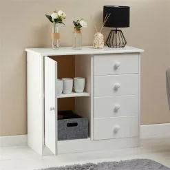IDIMEX Kommode RONDO Mit 4 Schubladen, Kiefer In Weiß -Sideboards Verkäufe 80041 AC2
