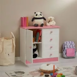 IDIMEX Kommode RONDO Mit 4 Schubladen, Kiefer In Weiß/rosa 8 IDIMEX Kommode RONDO Mit 4 Schubladen, Kiefer In Weiß/rosa -Sideboards Verkäufe 80043 AC2