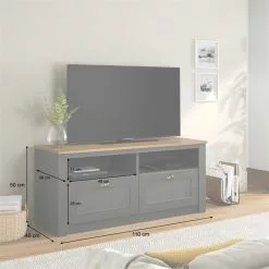 IDIMEX TV Lowboard BOLTON Mit 2 Schubladen, Kiefer In Anthrazit/braun -Sideboards Verkäufe 80132 AC1