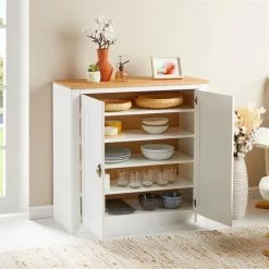 IDIMEX Kommode BOLTON Mit 2 Türen, Kiefer In Weiß/braun -Sideboards Verkäufe 80140 AC2