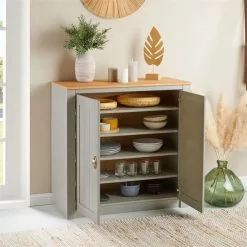 IDIMEX Kommode BOLTON Mit 2 Türen, Kiefer In Grau/braun -Sideboards Verkäufe 80141 AC2