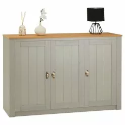 IDIMEX Sideboard BOLTON Mit 3 Türen, Kiefer In Grau/braun