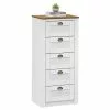 IDIMEX Kommode BOLTON Mit 5 Schubladen, Kiefer In Weiß/braun