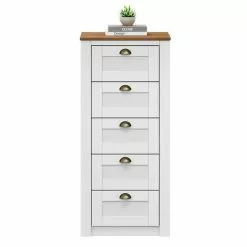 IDIMEX Kommode BOLTON Mit 5 Schubladen, Kiefer In Weiß/braun -Sideboards Verkäufe 80155 1