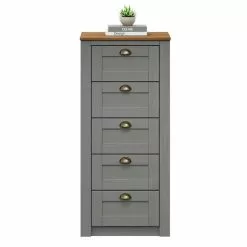 IDIMEX Kommode BOLTON Mit 5 Schubladen, Kiefer In Grau/braun -Sideboards Verkäufe 80156 1