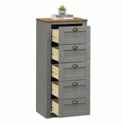 IDIMEX Kommode BOLTON Mit 5 Schubladen, Kiefer In Grau/braun -Sideboards Verkäufe 80156 2
