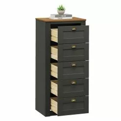 IDIMEX Kommode BOLTON Mit 5 Schubladen, Kiefer In Anthrazit/braun -Sideboards Verkäufe 80157 2