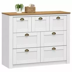 IDIMEX Sideboard BOLTON Mit 7 Schubladen, Kiefer In Weiß/braun