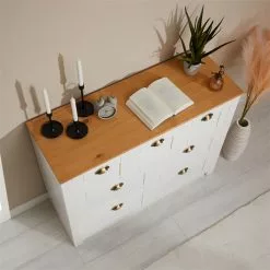 IDIMEX Sideboard BOLTON Mit 7 Schubladen, Kiefer In Weiß/braun -Sideboards Verkäufe 80160 AC3 N