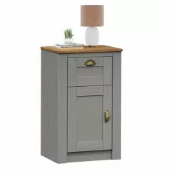 IDIMEX Nachttisch BOLTON Mit 1 Schublade, Kiefer In Grau/braun