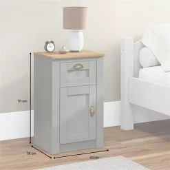 IDIMEX Nachttisch BOLTON Mit 1 Schublade, Kiefer In Grau/braun -Sideboards Verkäufe 80166 AC1