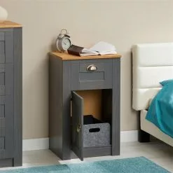 IDIMEX Nachttisch BOLTON Mit 1 Schublade, Kiefer In Anthrazit/braun -Sideboards Verkäufe 80167 AC2 N