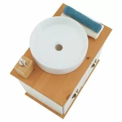 IDIMEX Waschbeckenunterschrank COLMAR Mit 2 Fächer Weiß/braun -Sideboards Verkäufe 80359 4