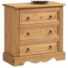 IDIMEX Kommode TEQUILA, Kiefer Massiv Gebeizt, Mit 3 Schubladen Mexiko