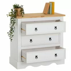 IDIMEX Kommode TEQUILA, Kiefer Massiv Weiß/braun, Mit 3 Schubladen, Mexiko -Sideboards Verkäufe 80811 2