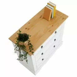 IDIMEX Kommode TEQUILA, Kiefer Massiv Weiß/braun, Mit 3 Schubladen, Mexiko -Sideboards Verkäufe 80811 3